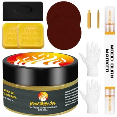 Image of 12PCS Wooden Burning Kit, 4 OZ Paste, Marker for Wood Burn Gel Set, Accurately &amp; Easily Designs on Wood, Perfect Ideal Making Gifts, Handicrafts, Art Studios
