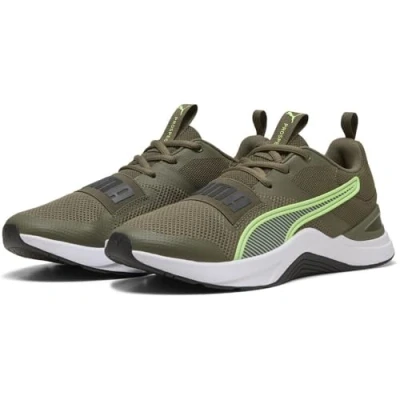 Image of Puma Prospect Unisex Training shoe, Size: 6.5, Loden green/black/green glare Textile/synthetics