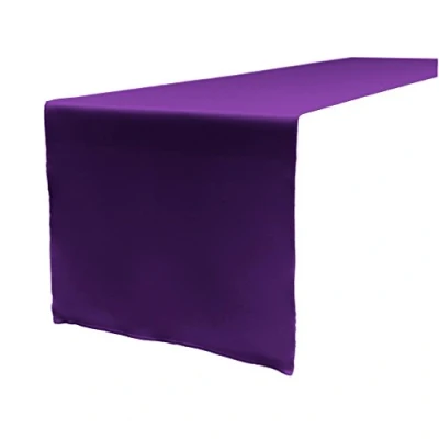 Image of LA Linen Polyester Poplin Table Runner 14 by 108 Inch, Purple, 35.56 x 274.3 0.04 cm