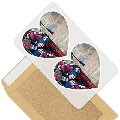 Image of Awesome 2 x Heart Stickers 10 cm Bagpipe Player Scottish Edinburgh Scotland Fun Decals for Laptops,Tablets,Luggage,Scrap Booking,Fridges #44207