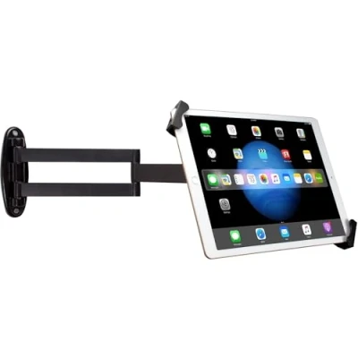 Image of Security Wall Mount CTA Articulating Arm Tablet Holder with 360 Degree Rotation for iPad 10th Gen 10.9 inch 7th/8th/9th 10.2 Pro 12.9 &amp; 7 13&quot; Tablets Black (PAD ASWM)