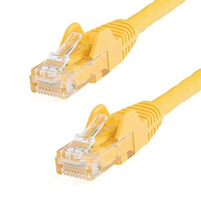 Image of StarTech.com 15m CAT6 Ethernet Cable Yellow CAT 6 Gigabit Wire 650MHz 100W PoE++ RJ45 UTP Category Network/Patch Cord Snagless w/Strain Relief Fluke Tested UL/TIA Certified (N6PATC15MYL)