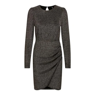 Image of ONLY Women&#039;s Onlnew Rich L/S Dress Jrs, Silver/detail: gold glitter, L
