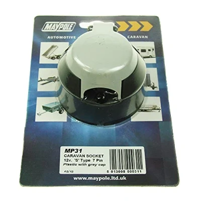Image of Maypole 12S Type 7 Pin Plastic Socket, Black/Grey