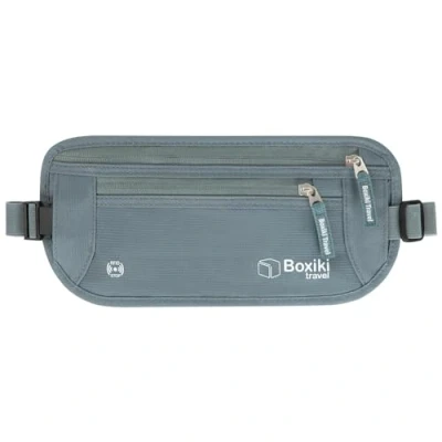 Image of Money Belt for Travel w/RFID Blocking Technology Hidden Pouch Cash, Credit Cards, Passport, and Valuables Secure Water Resistant Men &amp; Women Gray