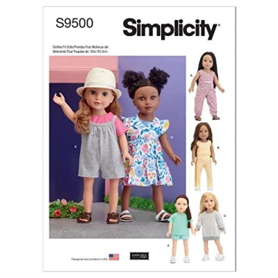 Image of Simplicity SS9500OS UNDEFINED Doll Clothes OS (ONE Size)