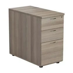Image of Mezzo Desk High 3 Drawer Pedestal 800 Deep Grey Oak TESDHP3/800GO