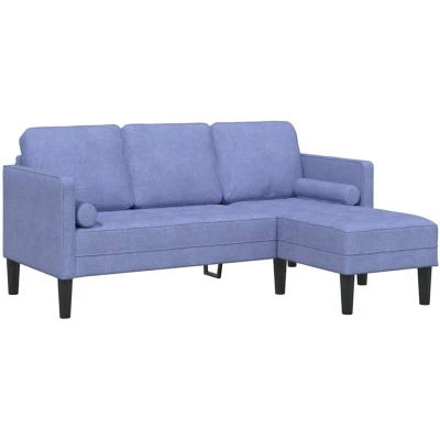 Image of vidaXL 3 Seater L Shaped Sofa Jeans Blue 160 cm Fabric