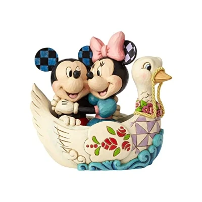 Image of Enesco Mickey And Minnie Statue On Swan 15Cm