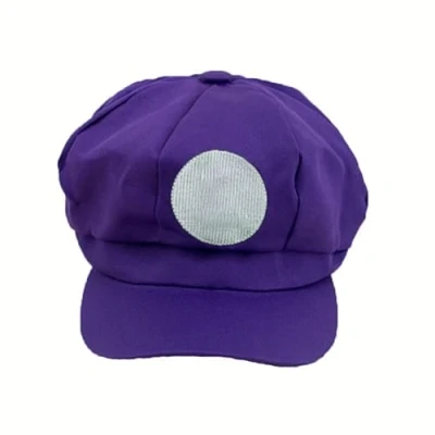 Image of jokeshop Super Mario Luigi Wario Waluigi Toad Hat Cap Plumber Bros Overalls Video Game Character Fancy Dress Cosplay Costume Party (Purple Waluigi)