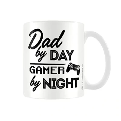 Image of Pyramid International Dad By Day Gamer Night Mug (One Size) (White/Black)