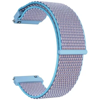 Image of TOOBUR 22mm Watch Strap, Nylon Quick Release Straps, Adjustable Solo Loop for Men Women, Compatible with watches lug width, universal model, Azure