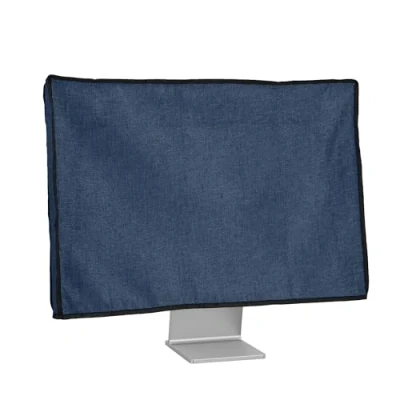 Image of kwmobile Dust Cover for 27 28&quot; Monitor Linen Display Protector Protect Your Computer Screen Blue Grey