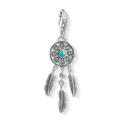Image of Thomas Sabo Women Charm Pendant Ethno Dreamcatcher Club 925 Sterling Silver 1326 646 17