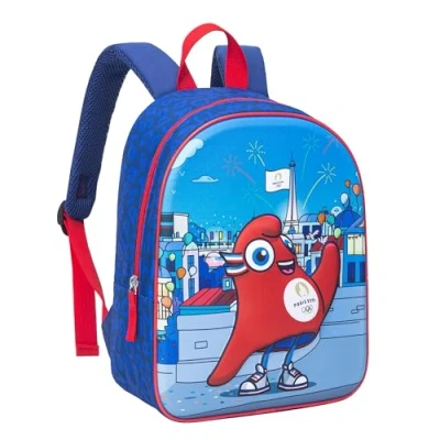 Image of JO PARIS 2024 Children&#039;s Backpack Official Olympic Games Collection, Blue, 32 x 25 11 cm,