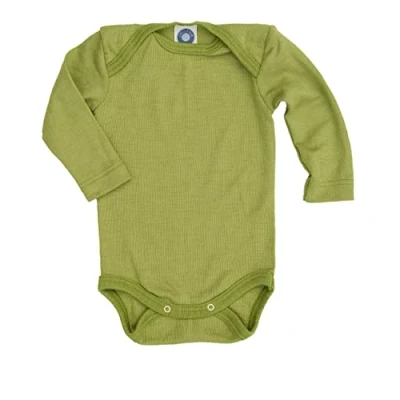Image of Cosilana 71053 Long Sleeve Babygrow Wool/Silk Green 98/104