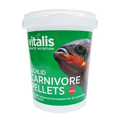 Image of Vitalis Cichlid Carnivore Pellets Tropical Fish Food (4mm) 300g