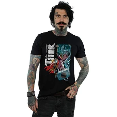 Image of Marvel Men&#039;s The Mighty Thor Duo T Shirt Black Large