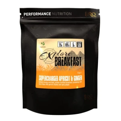 Image of Torq Explore Apricot &amp; Ginger Breakfast Healthy Cereal for Pre Post Workout, Exercise High in Protein, 25g of 100g Carbohydrates