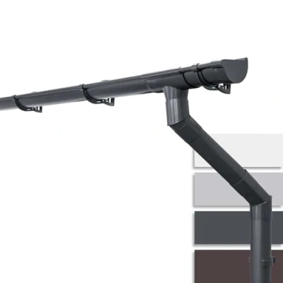 Image of INEFA 3m Guttering Kit 100mm Half Round White Plastic Rain Gutter Mono Pitch Roof