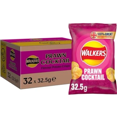 Image of Walkers Prawn Cocktail Crisps 32x32.5g (Wholesale Box)