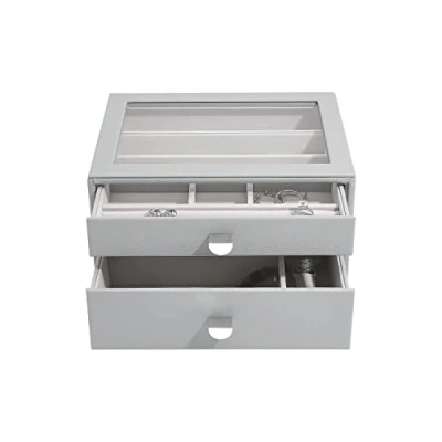 Image of Stackers Pebble Grey Classic Jewellery Box Set of 2 (with drawers)