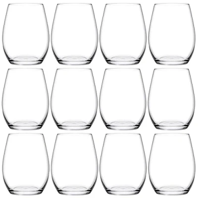 Image of Queensway Home &amp; Dining 440ml Amber Drinking Clear Glasses Tumblers Set of 12 Whiskey Water Juice Glassware Gift for All Occasion Perfect Kitchen Décor