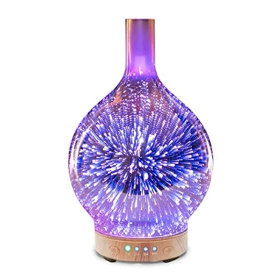 Image of Rio ELLA, Essential Oil Diffusers, 120ML Diffusers for Home, Ultrasonic Aromatherapy Diffuser with Auto Shut Off, Humidifier Bedroom, 3D Firework Night Light