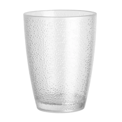 Image of Olympia Kristallon Polycarbonate Plastic Tumbler Set 275 ml / 9.5 oz (Pack of 6), Pebbled Clear Frosted Effect, Reusable Cups, Picnic Virtually Unbreakable, Dishwasher Safe, DC928