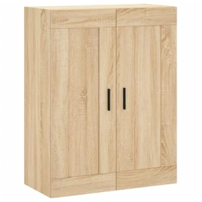 Image of vidaXL Wall Mounted Cabinet in Sonoma Oak Engineered Wood with Elegant Handles 69.5x34x90 cm for Living Room, Bedroom, Study
