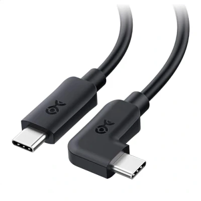 Image of Cable Matters 20Gbps USB C to Right Angle 240W 0.9m, with Charging in Black 0.9m