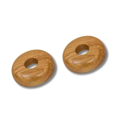 Image of Dunnet Tools Radiator Pipe Covers Wooden Collars Pack of 2 Collars, 15mm Hole 4.5cm Wide Snap On Cover to Hide Pipes Base
