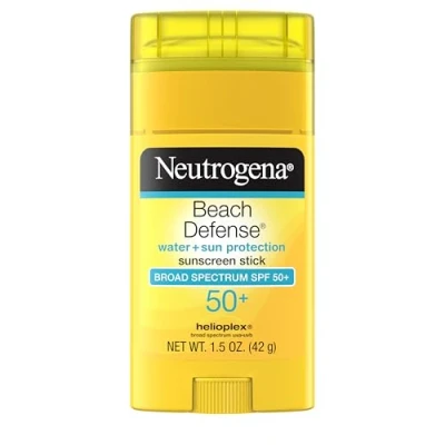 Image of Neutrogena Beach Defense Sunscreen Stick with Broad Spectrum SPF 50+, Lightweight Water Resistant Oil Free &amp; PABA Formula, 1.5 oz
