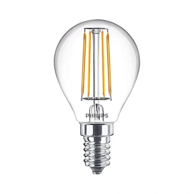 Image of PHILIPS LED P45 3.4W (40W) SES Clear Very Warm White RA90 Dimmable