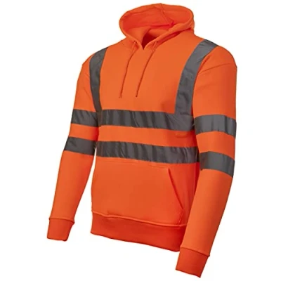 Image of Hi Vis High Visibility Sweatshirt Hooded Jumper Fleece Workwear Hoodie (X Large, Orange)