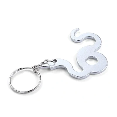 Image of Komonee Snake Silver Metal Key Chain Adder Ring Serpent Keychain Reptile Keyring