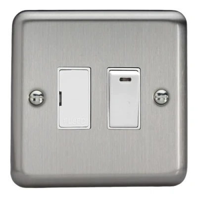 Image of Varilight 1G 13A Switched Fused Spur with Neon Matt Chrome XS6NW