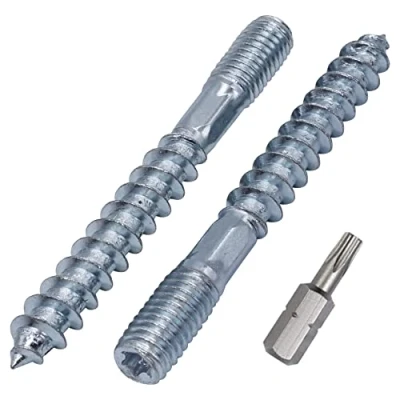 Image of SKIR&#039;CO (10 pcs) Hanger Bolts M8 x 70 mm, Double Ended Thread Dowel Screws, Headed
