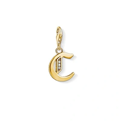 Image of Thomas Sabo Women Charm Pendant Letter A Z Club 18k Yellow Gold Plating 925 Sterling Silver, C