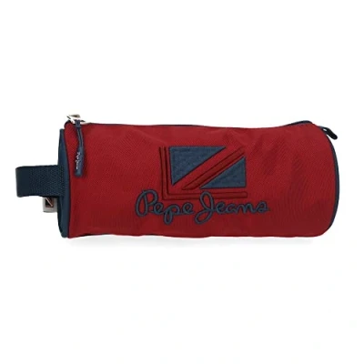 Image of Pepe Jeans Chest Round Pencil Case Red 23 x 9 cm Polyester