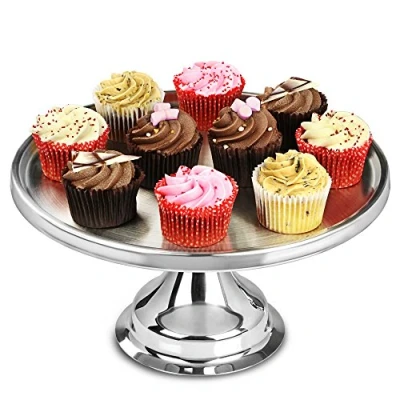 Image of Stainless Steel Cake Stand 12inch dine@drinkstuff Metal Stand, Display 30cm
