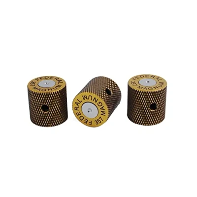 Image of Guyker Guitar Knobs with 6mm Dia. Shaft Pots Bullet Case Style Tone and Volume Control Potentiometer Knob Replacement for Precision Electric or Bass (3 Piece, old gold color)