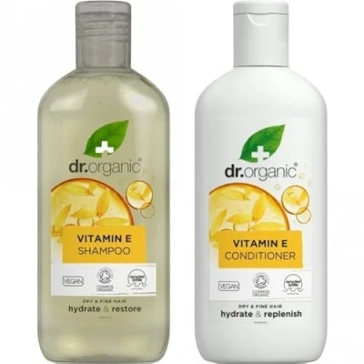 Image of Dr Organic Vitamin E Shampoo &amp; Conditioner Set VEGAN