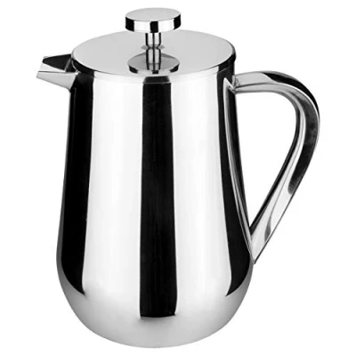 Image of Café Olé UFD 10M Cafetière, 1 Litre 3 Cup 18/10 Stainless Steel French Press Coffee Maker, Liter, Silver