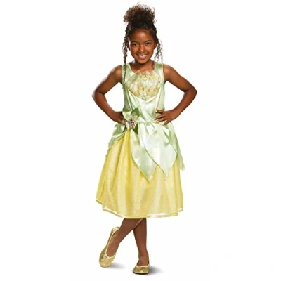 Image of Disney Official Deluxe Princess Tiana Costume Kids, Dress Up For Girls Size S