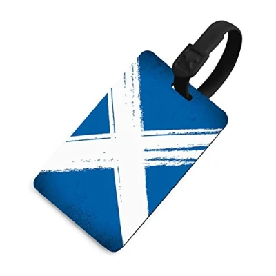 Image of Retro Scottish Flag Luggage Tags Unique Suitcase Labels Privacy Tag for Travel Baggage Bag