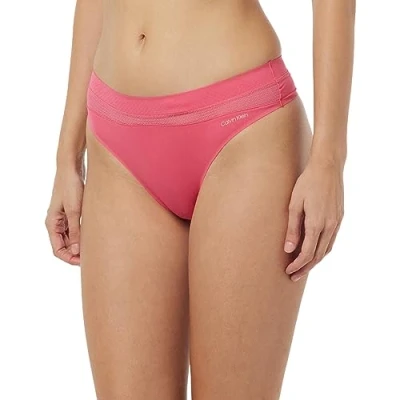 Image of Calvin Klein Women&#039;s Thong 000qf6047e Thongs, Red (Cerise Lipstick), S