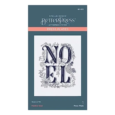 Image of Spellbinders Festive Noel Press Plate from The BetterPress Christmas Collection