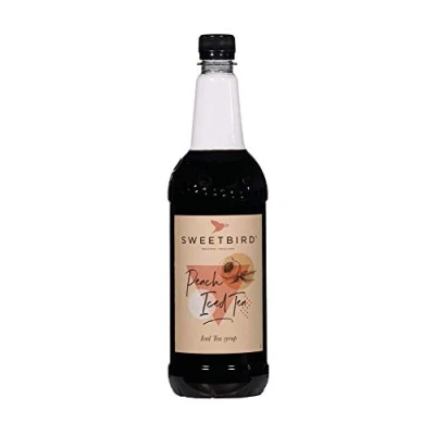 Image of Sweetbird Syrup for Coffee, Soda and Cocktails 1 Litre Multiple Flavours (Peach Iced Tea)