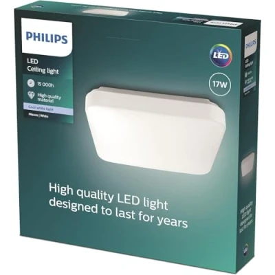Image of PHILIPS LED Mauve Square Ceiling Light 4000K 17W [Cool White White] for Indoor Home Lighting, Livingroom and Bedroom.